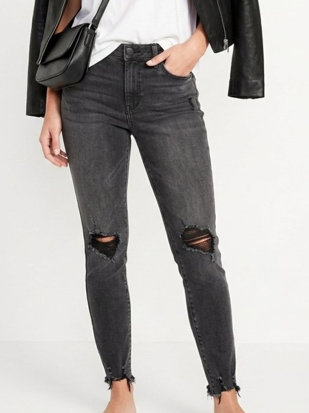 Old Navy Rockstar Super Skinny Jeans Distressed Black 10